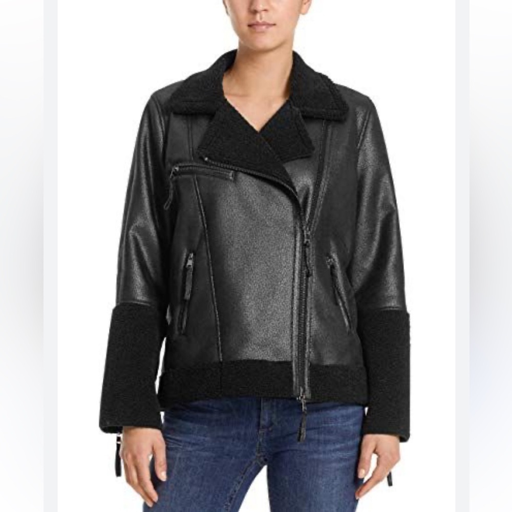 Marc Cain Black Jacket with Shearling Accents size N2 or 6